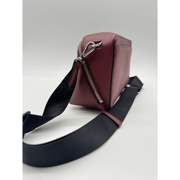 DKNY Tilly Faux Leather Small Crossbody Camera Bag - Scarlet/ Burgundy - Picture 8 of 9